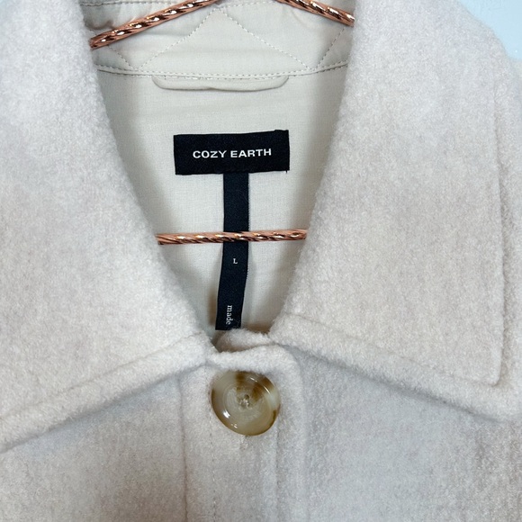 Cozy Earth Women's Bouclé Wool Shacket Alabaster - Picture 6 of 9